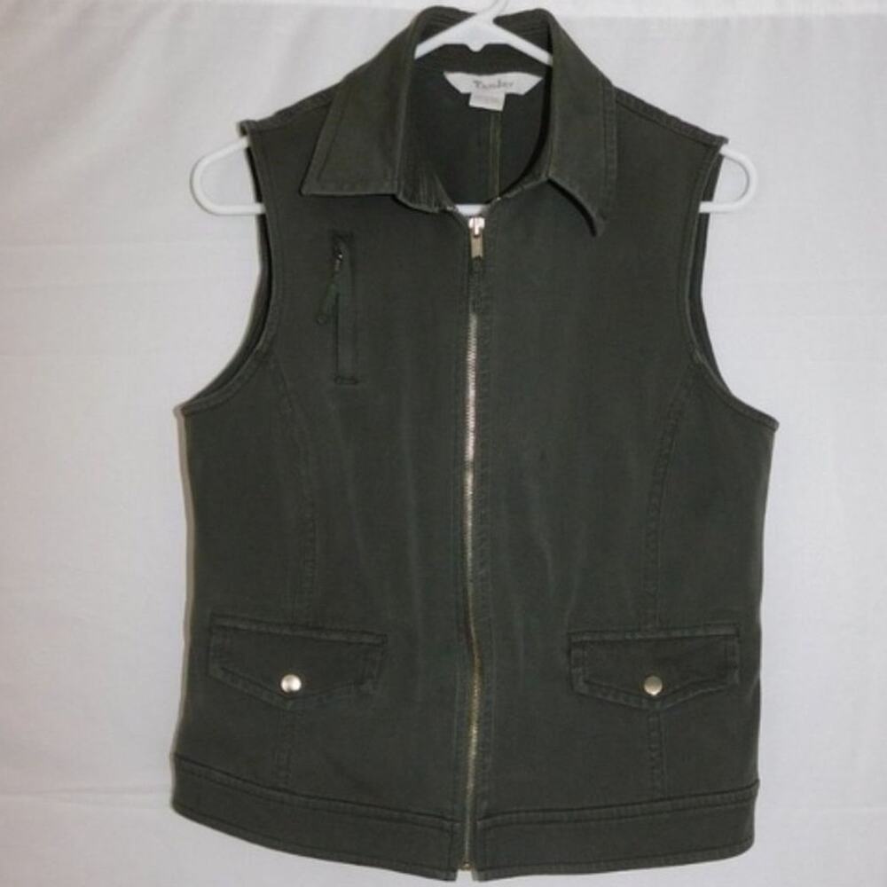 Tanjay Women's Zip Up Denim Vest Size Small - Picture 2 of 4